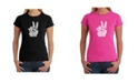 LA Pop Art Women's Word Art T-Shirt - Peace Fingers